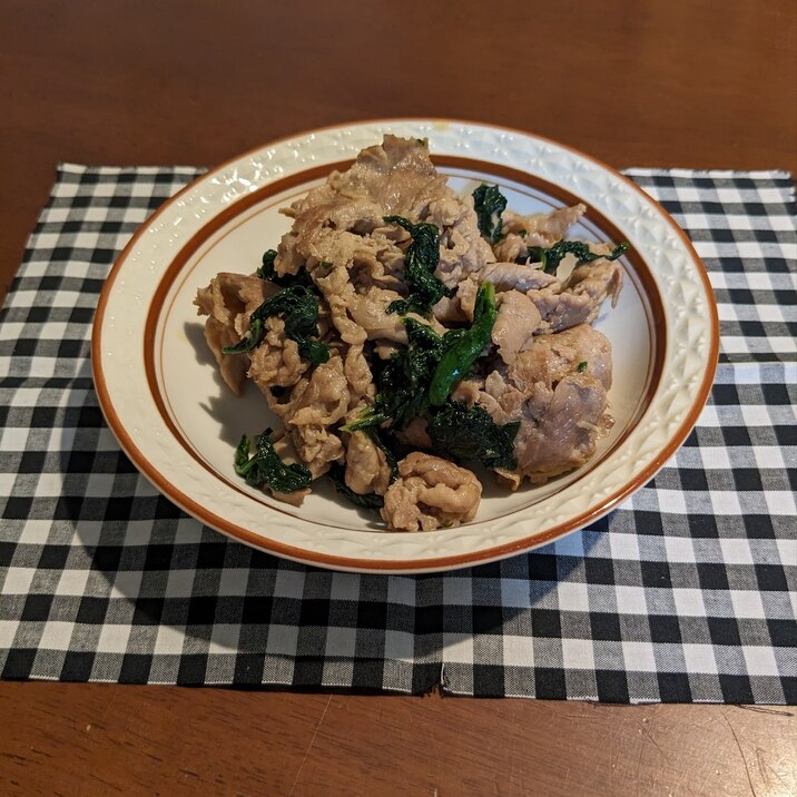大根の葉と豚肉